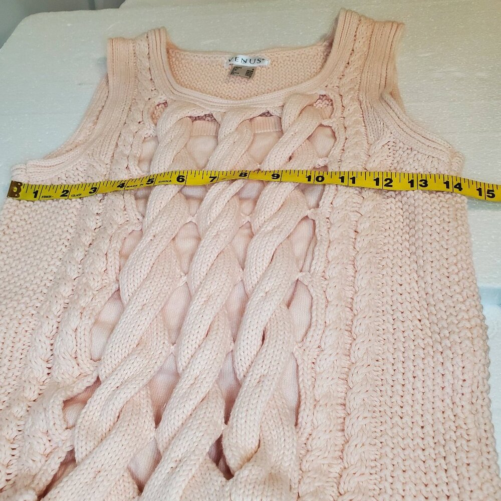 VENUS Peachy Pink Pullover High-Low Sleeveless Sweater Top - S - Picture 11 of 12